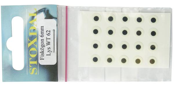 Fish Eyes. Glow with black pupil. 4mm, 20-pack.